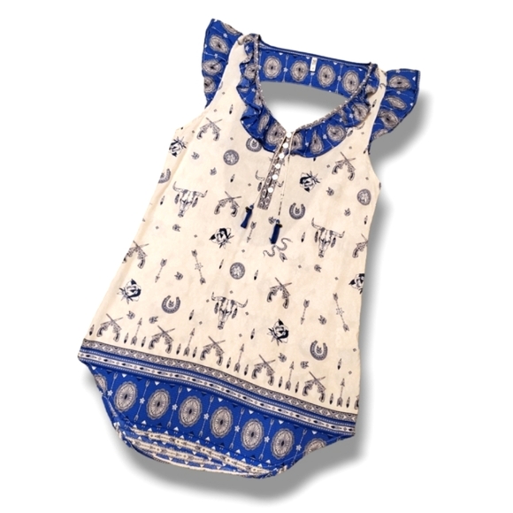 NWOT Vintage Spell Designs Coyote White Open Back Bohemian Mini  Dress Medium - Picture 2 of 16